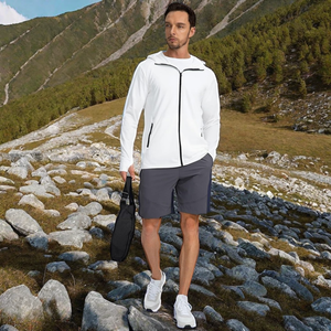 Chaqueta con capucha Softshell ligera para hombre, resistente a la intemperie, cremallera, protección UV, uso durante todo el año, tela duradera para una primavera resistente - Product Image 1