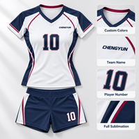 Set Jersey dan Celana Pendek Wanita Custom, Jersey Voli Sublimasi, Seragam Tim Klub dan Sekolah OEM