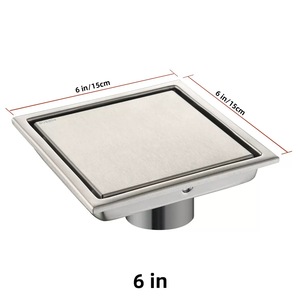 Siphon de sol carré personnalisé de 6 pouces en acier inoxydable avec insert de carrelage dissimulé pour drain sanitaire - Product Image 4