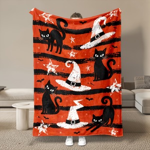 Couverture en flanelle à motifs d'Halloween, couverture de sieste, décoration de fête, cadeau d'horreur, confortable, chaude, super douce pour la maison, le bureau, la sieste YH-M - Product Image 5