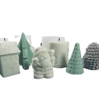 YS 3D Weihnachts baum Weihnachts mann Kerzen formen Handwerk Silikon form Kuchen Dekoration Herstellung Kerze DIY handgemachte Seife Lotion Bar