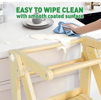 Tabouret d'apprentissage pliable en bois moderne pour tout-petits avec 3 hauteurs réglables pour les comptoirs de la cuisine et de la salle de bain à la maison