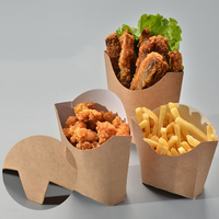 Boîte de frites jetable imprimée personnalisée porte-emballage à emporter pour croustilles avec stratification mate pour usage alimentaire