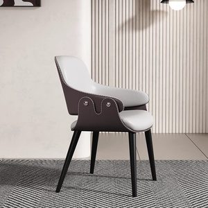 Sillas de Comedor Italianas Minimalistas, Sillas de Comedor de Cuero Modernas y Lujosas, Respaldos de <span class=keywords><strong>Estilo</strong></span> Retro para <span class=keywords><strong>Restaurante</strong></span> - Product Image 3