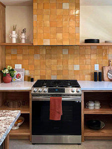 Carrelage mural de <span class=keywords><strong>cuisine</strong></span> Riad marocain, terre cuite rétro, dégradé orange, brique artisanale - Product Image 1