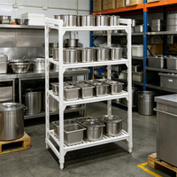 Étagère de cuisine en métal à 4 niveaux, portable, non pliable, résistante à la chaleur, organisateur de rangement pour contenants alimentaires