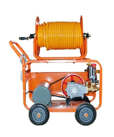 Carretilla Móvil de Cuatro Ruedas con Carrete de Acero, Recubrimiento en Polvo OEM, para Tuberías de Agua, Mangueras, Cables, Tubos de Aire - Construcción, Granjas, Jardines