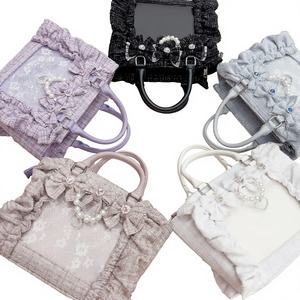 Bolso de mano japonés AnkRouge para hombre, estilo medio, con volantes de piel, portátil, con cierre de cremallera y lazo, forro de poliéster, ideal para verano. - Product Image 1