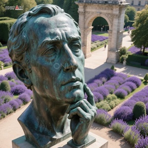 Decoración <span class=keywords><strong>de</strong></span> jardín al aire libre personalizada arte abstracto moderno latón fundido busto estatua gigante superficie humana rumiar <span class=keywords><strong>pensador</strong></span> <span class=keywords><strong>escultura</strong></span> <span class=keywords><strong>de</strong></span> bronce - Product Image 1