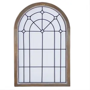 Wholesale Wood Home Wall Decor Items Arched Art Iron Wire Garden Window Living Room Wall Decoration