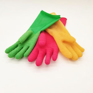 Прочные зеленые резиновые защитные перчатки 33 см с тактильной поверхностью, предназначенные для суровых морских условий, Лабораторная работа с химикатами - Product Image 2