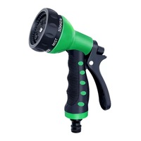 Boquilla pulverizadora para manguera de jardín, paquete de 2 pulverizadores manuales, 10 patrones de riego, cabezal de manguera de alta resistencia, amarillo/verde, 0.75 pulgadas
