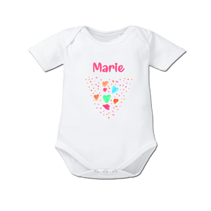 Body per neonato con nome cuore rosa - Product Image 1