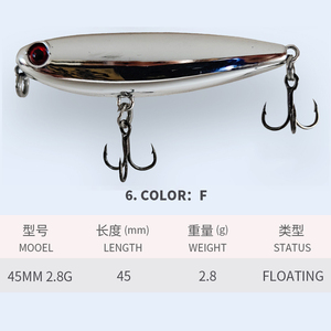 <span class=keywords><strong>WTD</strong></span> ลอยดินสอเหยื่อว่ายน้ําประดิษฐ์เหยื่อน้ําเบสทะเลปิคเหยื่อตกปลาร่างกายแข็ง - Product Image 6