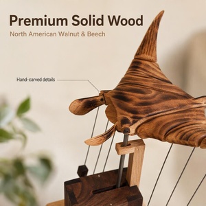 Wooden Manta Ray Kinetic Art Sculpture, Dynamic Devil Fish Premium Gift For Gallery, Mall Store &amp; Commercial Third Space - Product Image 5
