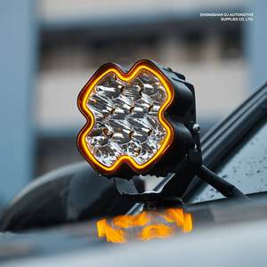 Nouveau phare LED ambre 12V 4 pouces, blanc/jaune, antibrouillard, feux de jour, tout-terrain, pick-up/UTV/SUV, accessoires, 50W, 9000 lumens - Product Image 1