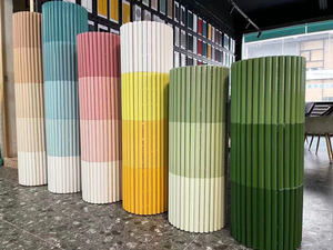 Barra de azulejo de cerámica para dedo crema de 25*300mm, azulejo de porcelana estriado curvo frontal hecho a mano, Pub, metro, vestíbulo, decoración de paredes - Product Image 5