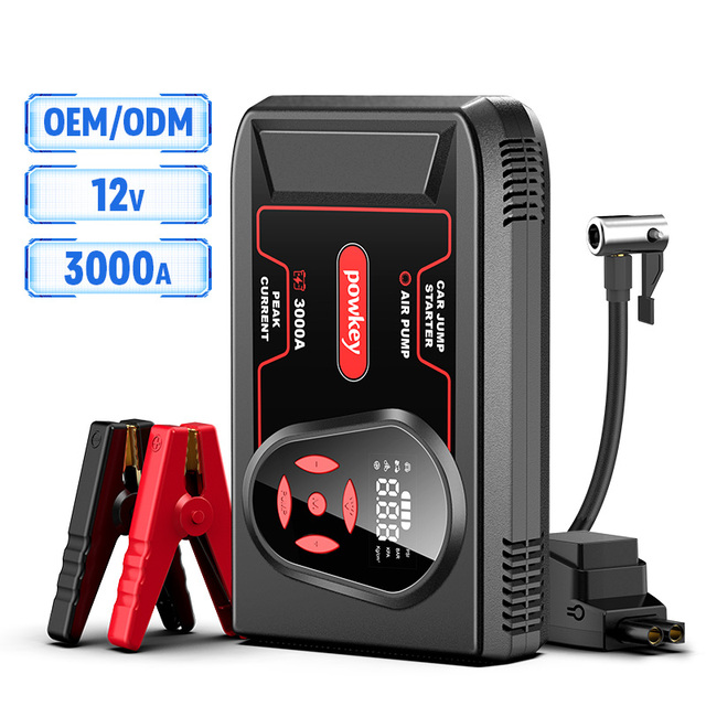 Car Truck Jump Starter Air Compressor Portable Tyre Battery Booster Power Bank 20000mAh 12V 3000A Emergency Tool Kit