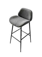 Tabouret de bar style moderne minimaliste, siège rembourré, pieds en métal, confortable, durable, facile à assembler, choix multicolore
