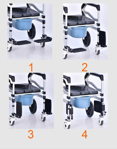 Silla de Inodoro con Ruedas para Personas Mayores, Directo de Fábrica, Asiento de Inodoro Portátil, Silla de Ducha Plegable, Ayuda de Seguridad para Baño - Product Image 5
