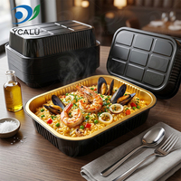 Boîte de transport pour restaurant 1000 ml, emballage pour pâtes/riz cuit, boîte à lunch en aluminium