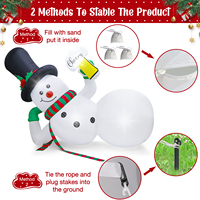 Décoration de Noël Gonflable Bonhomme de Neige Extérieur Jardin Pelouse Bonhomme de Neige Gonflable avec Lumières LED