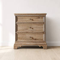 Table de chevet moderne en bois avec 3 tiroirs, meuble de rangement pour chambre à coucher