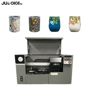 Jucolor Uv Printer Printing On Glass Wine Bottle Mug Aluminum Can Printing Machine Cylinder Printer With White Varnish