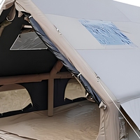 300D Haki Gri Kaplamalı Oxford Şişme Dört Mevsim Su Geçirmez Kabin Çadırı 3*4m Taşınabilir Rüzgar Geçirmez Glamping 0.52mm PVC Hızlı Kurulum
