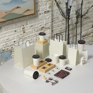 Sacs en papier pour aliments de restaurant à poignée plate personnalisés / Sacs en papier kraft avec poignées torsadées Emballage durable et recyclable - Product Image 2