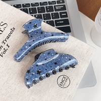 Pince à cheveux en PVC coloré motif griffe de requin à pois rouges, simple, élégante et raffinée, accessoire pour l'arrière de la tête, idéale pour queues de cheval hautes