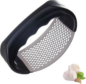 Ensemble presse-ail professionnel In Trend 2022 en acier inoxydable noir et silicone, écologique, avec hachoir à bascule pour légumes - Product Image 1