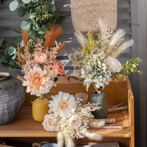 CallaFloral – Ensemble de bouquets de fleurs artificielles en tissu tressé plastique pour mariage, décoration intérieure et accessoires de photographie extérieure - Product Image 1