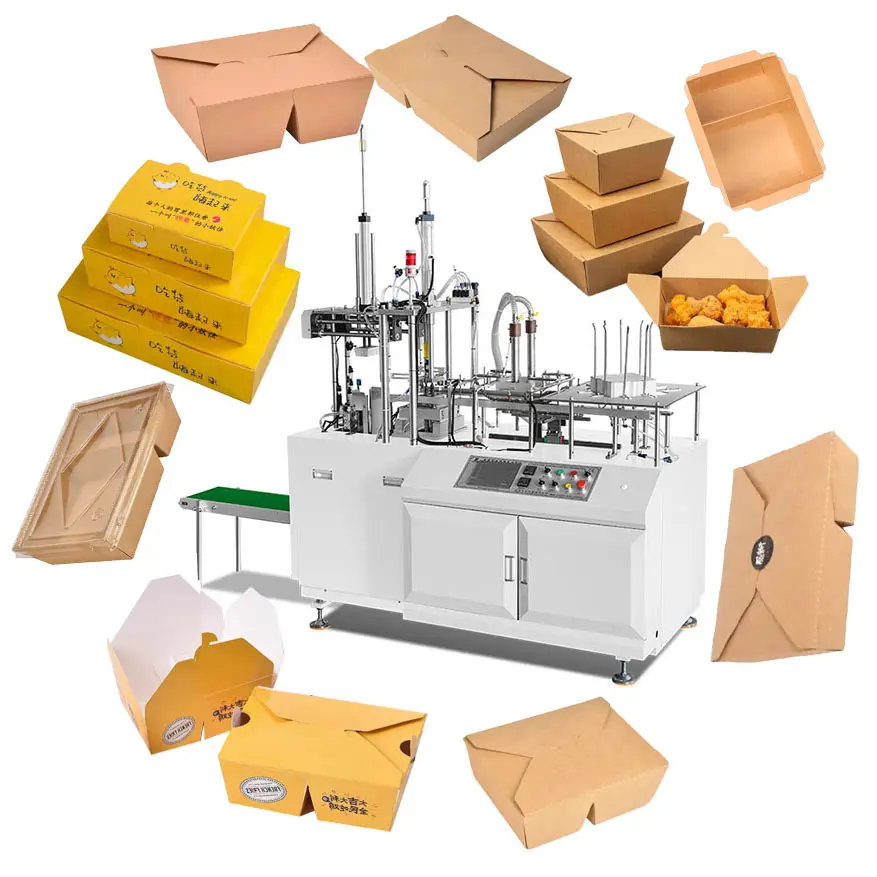 Zhixin אוטומטי מאפיית סושי נייר קופסא קרטון מכונות להכנת קופסא ארוחת צהריים מזון מהיר חד פעמי