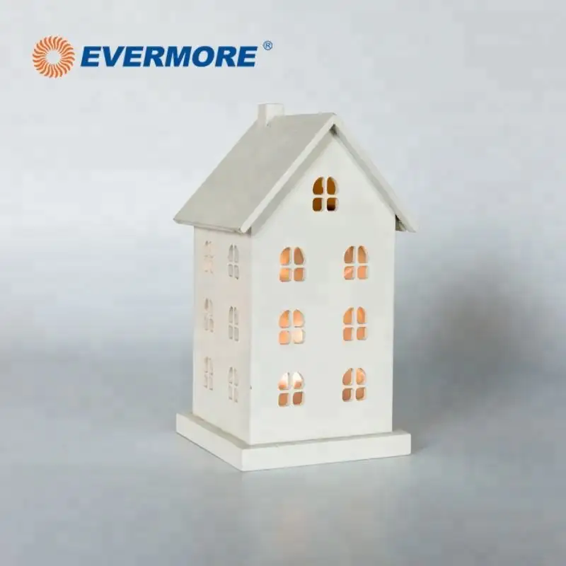 Evermore Moisture-proof Removable Cute House Shaped LED Warm White Wooden Lights for Decoration