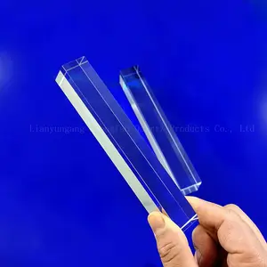 Polished transparent square shape quartz glass rods