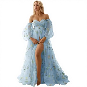 Vestido <span class=keywords><strong>de</strong></span> <span class=keywords><strong>Fiesta</strong></span> Largo con Encaje y Bordado Estilo A <span class=keywords><strong>para</strong></span> Maternidad, Colección 2025 Europea y Americana, <span class=keywords><strong>para</strong></span> Mujeres <span class=keywords><strong>Embarazadas</strong></span>, Comercio Exterior - Product Image 1