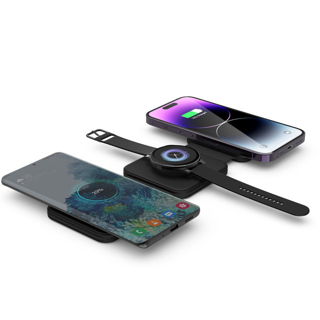 3 in 1 Foldable Wireless Charger Pad Stand Fast Wireless Charging Dock Station for Samsung for Airpods for IWatch