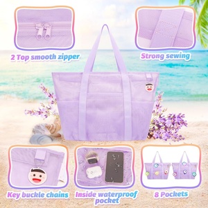 <span class=keywords><strong>Bolsa</strong></span> de Playa <span class=keywords><strong>Grande</strong></span> de Malla con Cierre, Impermeable y Resistente a la Arena, con 8 Bolsillos para Juguetes y Accesorios de <span class=keywords><strong>Piscina</strong></span> - Product Image 3