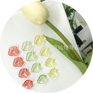 Pendentifs en pétales d'acrylique pour accessoires de cheveux, breloques unisexes, perles dispersées en forme de fleur, origine Chaozhou - Product Image 5