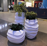 Vases hauts et grands modernes en fibre de verre écologiques avec revêtement époxy, vase de sol, support de pilier, fleurs artificielles, mariage, maison, jardin