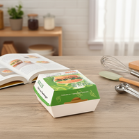 Boîtes d'emballage alimentaire jetables pliables de qualité supérieure, gaufrage, impression UV dorée, boîte à burger, boîte en carton ondulé