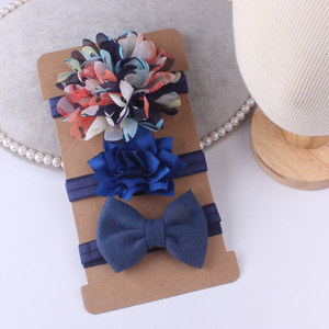 3 Stks/set Multi-Colour Schattige Baby Baby Meisjes Strik Hoofdband Pasgeboren Elastische Pailletten Bloemen Haarband Foto Rekwisieten Hoofddeksels Jurk - Product Image 1