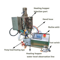 Machine de remplissage à trémie chauffante et à agitation à pompe rotative, spécialement conçue pour le remplissage de liquides ou de pâtes chauffés.