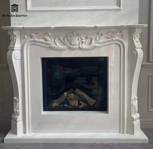 Cheminée en marbre blanc sur mesure avec design européen pour salon, villa et hôtel, décoration intérieure - Product Image 6