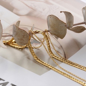 Pulsera de Cadena de Serpiente de Acero Inoxidable de Lujo, Personalizada, Antideslustre, Impermeable, Chapada en Oro de 14k y 18k, al por Mayor, para Mujer - Product Image 3