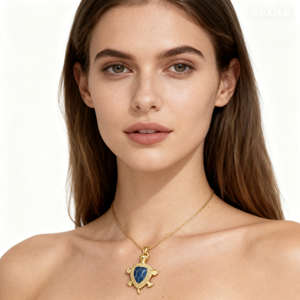 Toptan takı bakır 14k kadınlar sevimli moda klasik zirkon yağ damlası mavi yeşil siyah kaplumbağa kolye Colgante Tortuga sahil - Product Image 2