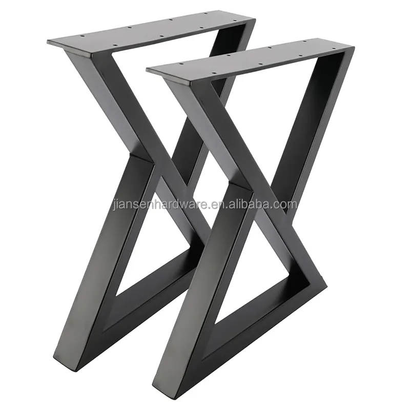 Jambes de meubles en métal modernes industrielles noires décoration rustique forme triangulaire jambes de Table à manger robustes jambe de bureau