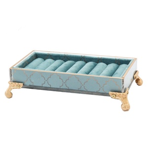 Ensemble de présentoirs à bijoux bleu paon rétro de haute qualité, emballage haut de gamme pour boîtes à bijoux - Product Image 6