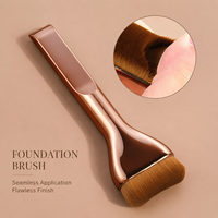 Pinceau de maquillage à tête plate, pinceau à fond de teint ultra-fin en forme de langue large, poils synthétiques doux pour fond de teint et anticernes
